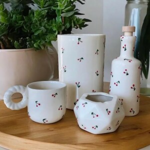 Red Cherry Handmade Ceramic Set